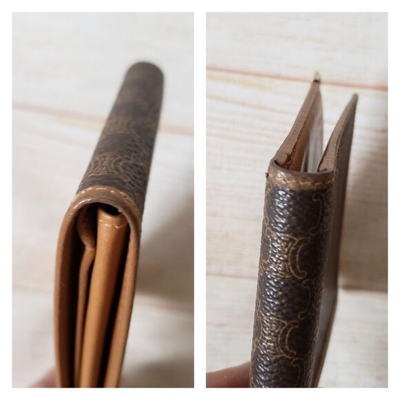 Authentic Celine Paris Macadam Dark Brown Tan Bifold Wallet Unisex Vintage - Picture 16 of 16